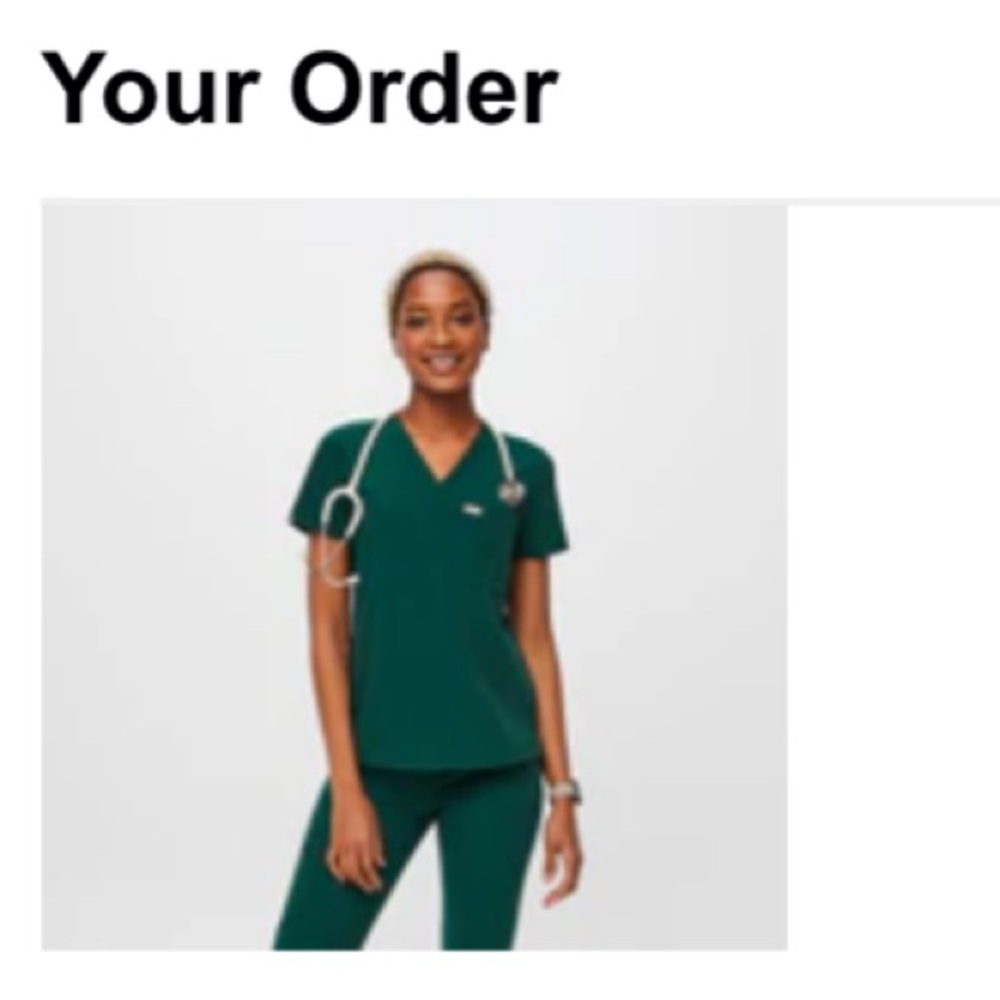 NWT Figs Forest Green Catarina Scrub Top